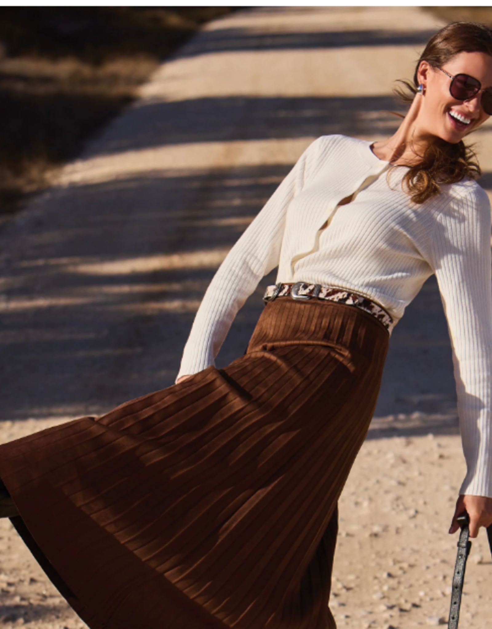 Tribal Tribal Billy Cow Print Haircalf Double Buckle  BELT
