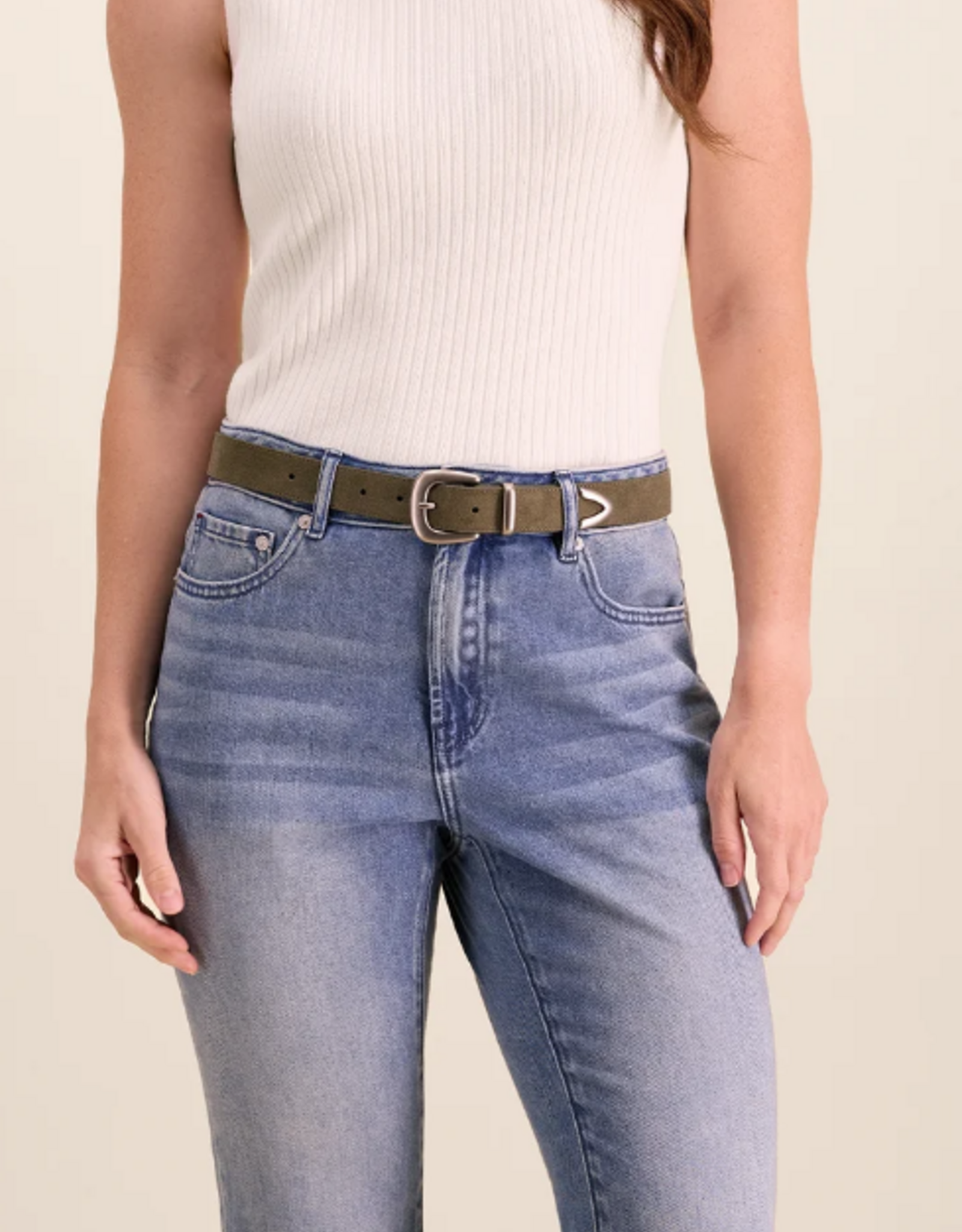 Tribal Tribal Dakota Dakota  Green Leather Suede Belt