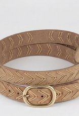 Tribal Tribal Mackenzie  Laced Suede Leather Belt With  Classic Buckle
