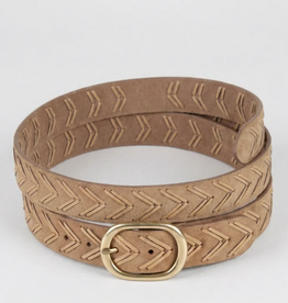 Tribal Tribal Mackenzie  Laced Suede Leather Belt With  Classic Buckle