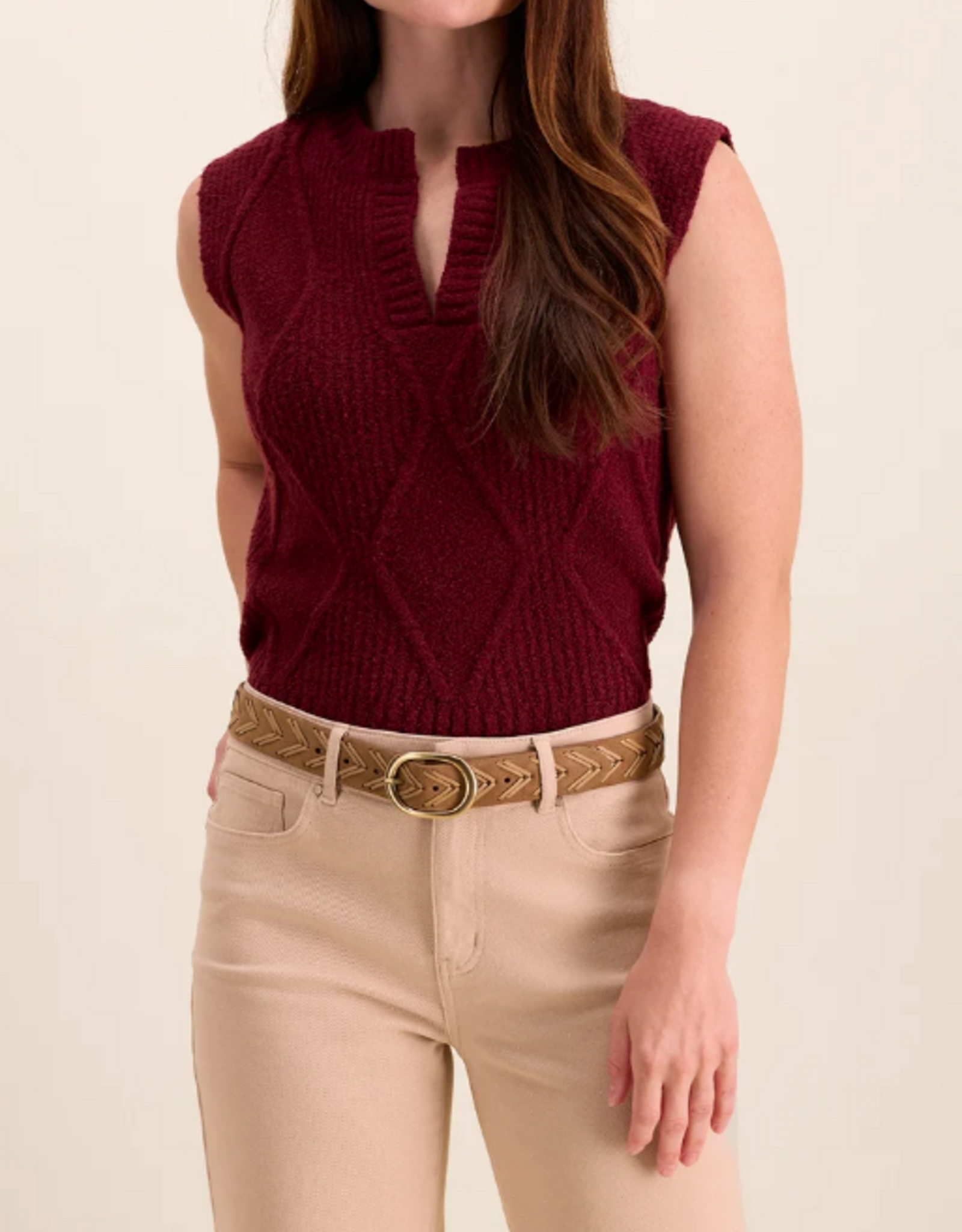 Tribal Tribal Mackenzie  Laced Suede Leather Belt With  Classic Buckle