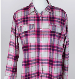 Keren Hart Keren Hart 73031B Rose Combo Plaid Button Up Long Sleeve Top