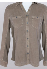 Keren Hart Keren Hart YY73021 Pecan Corduroy Button Up Roll Tab Sleeve  Top