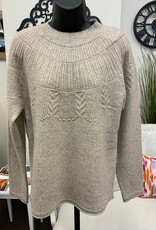 Sunday Sunday 6540 Pine Bark Textured Print Round Neck Long Sleeve Sweater