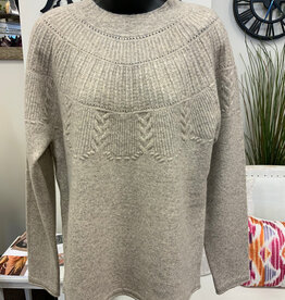 Sunday Sunday 6540 Pine Bark Textured Print Round Neck Long Sleeve Sweater