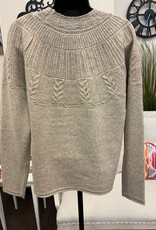 Sunday Sunday 6540 Pine Bark Textured Print Round Neck Long Sleeve Sweater