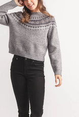 Papillon Papillon ST21207 Fairisle Knit Intarsia  Round Neck Long Sleeve Sweater