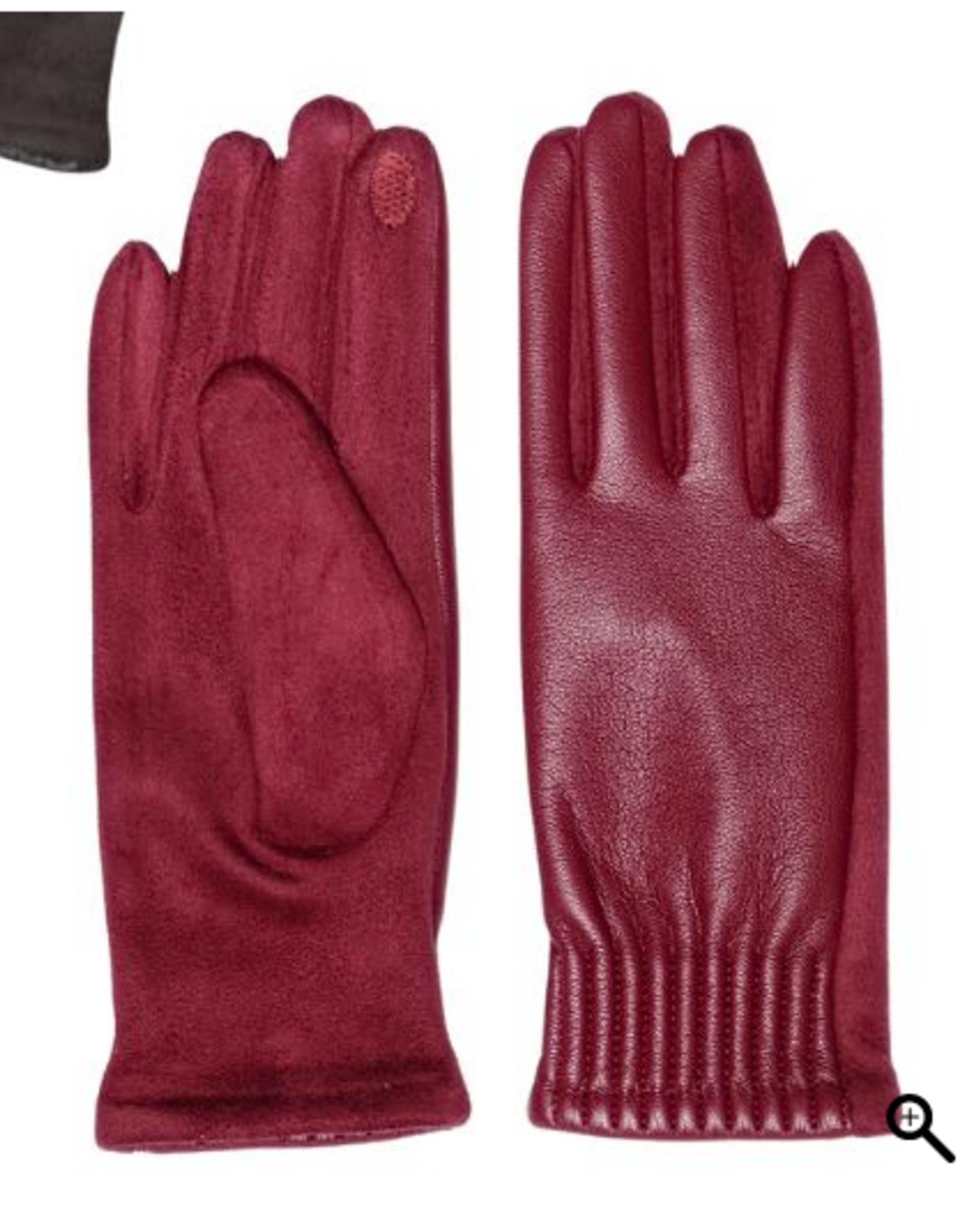 Coronet Coronet Burgundy Faux Leather Touch Screen Gloves One Size