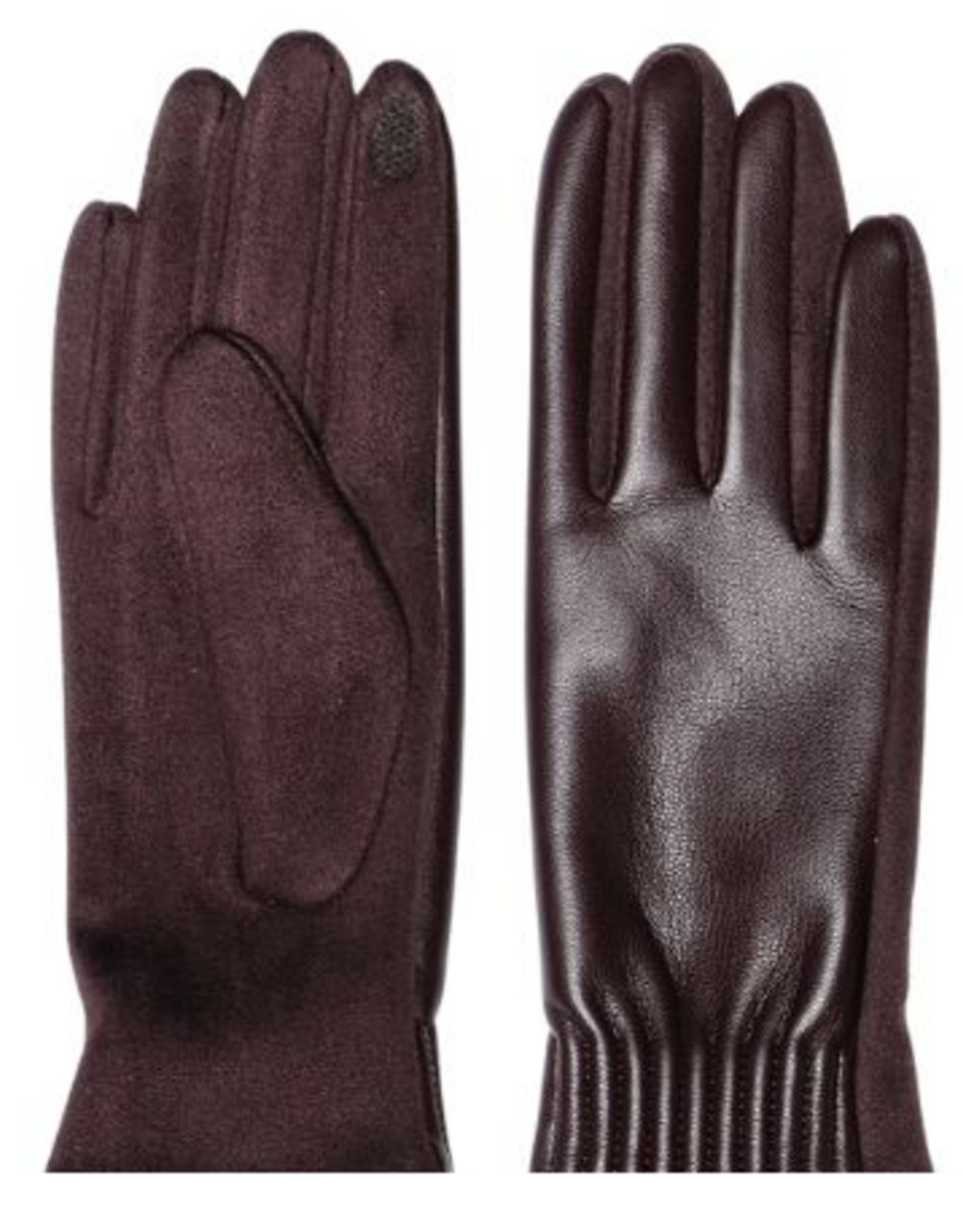 Coronet Coronet Brown Faux Leather Touch Screen Gloves One Size