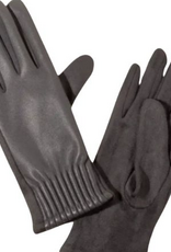 Coronet Coronet Grey Faux Leather Touch Screen Gloves One Size