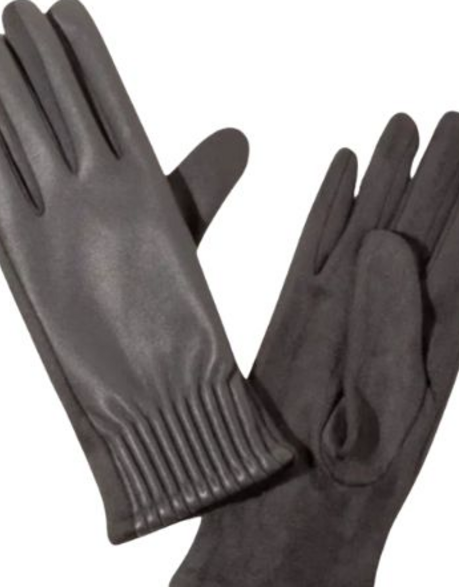 Coronet Coronet Grey Faux Leather Touch Screen Gloves One Size