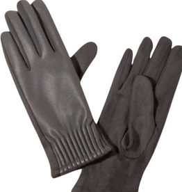 Coronet Coronet Grey Faux Leather Touch Screen Gloves One Size