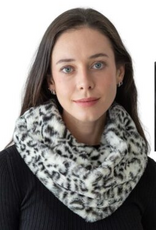 Coronet Coronet Black/White Leopard Print Faux Fur Infinity Scarf