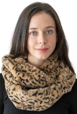 Coronet Coronet Brown/Black Leopard Print Faux Fur Infinity Scarf