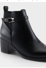 Patrizia Patrizia PADULE Black Faux Leather  Ankle Boot w/ Chunky Heel