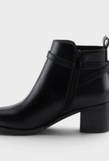 Patrizia Patrizia PADULE Black Faux Leather  Ankle Boot w/ Chunky Heel