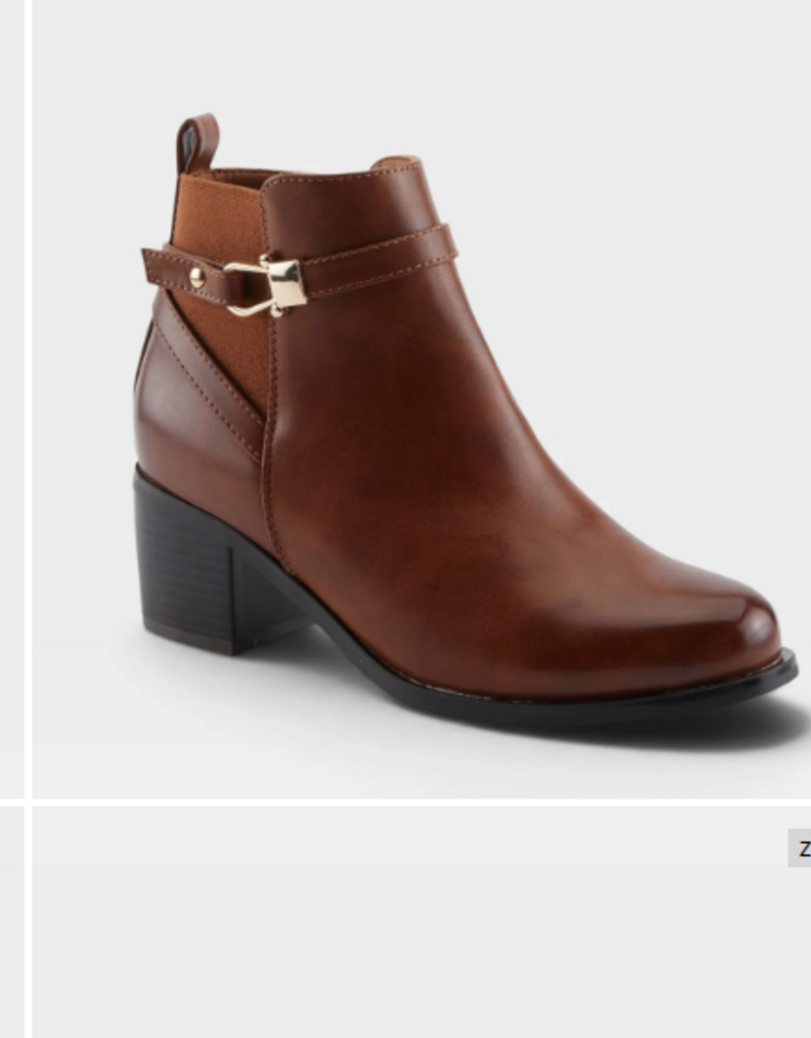 Patrizia Patrizia PADULE Camel Faux Leather  Ankle Boot w/ Chunky Heel