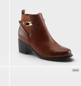 Patrizia Patrizia PADULE Camel Faux Leather  Ankle Boot w/ Chunky Heel