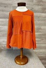 Cotton Lani Cotton Lani Cedar Color Block Round Neck long Sleeve Top