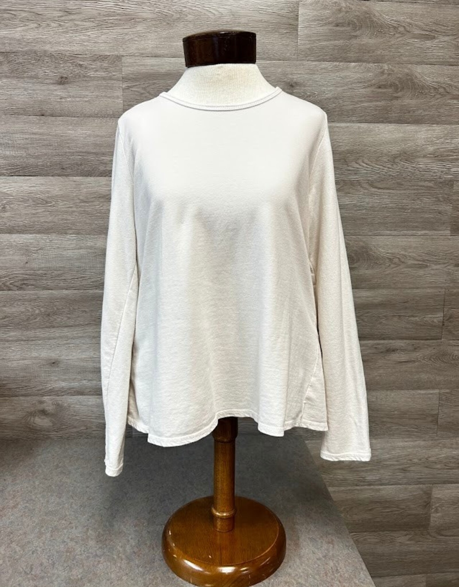 Cotton Lani Cotton Lani Cream  Mock Neck Long Sleeve Top