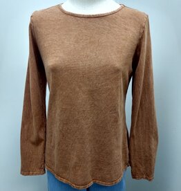 Cotton Lani Cotton Lani Camel Round Neck Long Sleeve Top