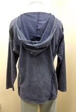 Cotton Lani Cotton Lani Indigo Hooded Long Sleeve Top