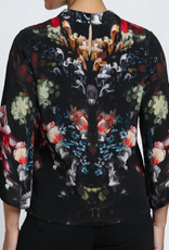 APNY APNY Onyx Jewel Print Banded Collar Belle Sleeve Blouse