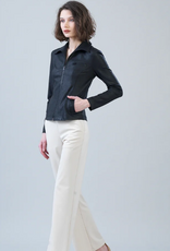 Clara Sun Woo Clara Sun Woo Black Liquid Leather™ Tailored Sport Zip Jacket