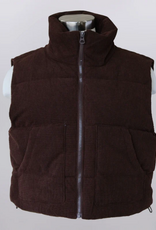 Keren Hart Keren Hart Corduroy Chocolate Puffer Zip Up Vest