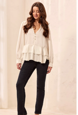 Tribal Tribal 6336O Sophia Glitz Gold Rinse Mid Rise Straight Leg Denim Jean