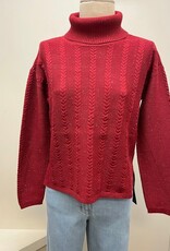 Tribal Tribal Pinot Turtle Neck Cable Knit Long Sleeve Sweater