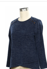 Southern Lady Southern Lad Phantom Ink  Round Neck Button Detail Top