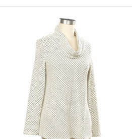 Southern Lady Southern Lady Winter Cream Print Cowl Neck Long Sleeve Petite Top