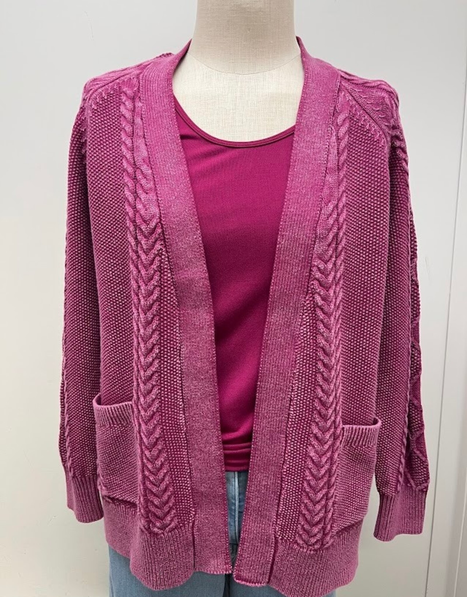 N Touch N Touch Bare Burgundy Vonaey Long Sleeve Cardigan Sweater