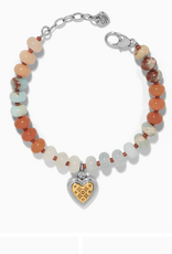 Brighton Brighton Mosaic Two Tone Heart Beaded Bracelet