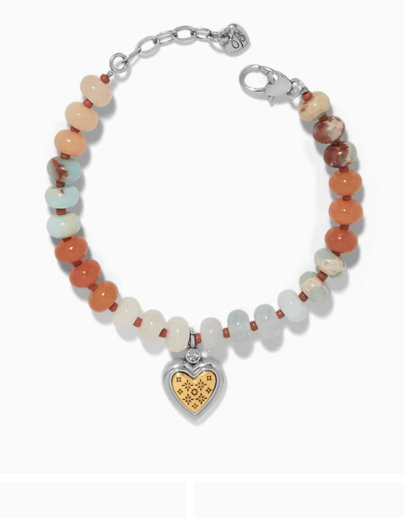 Brighton Brighton Mosaic Two Tone Heart Beaded Bracelet