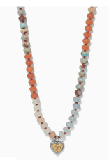 Brighton Brighton Mosaic Two Tone Heart Beaded Necklace