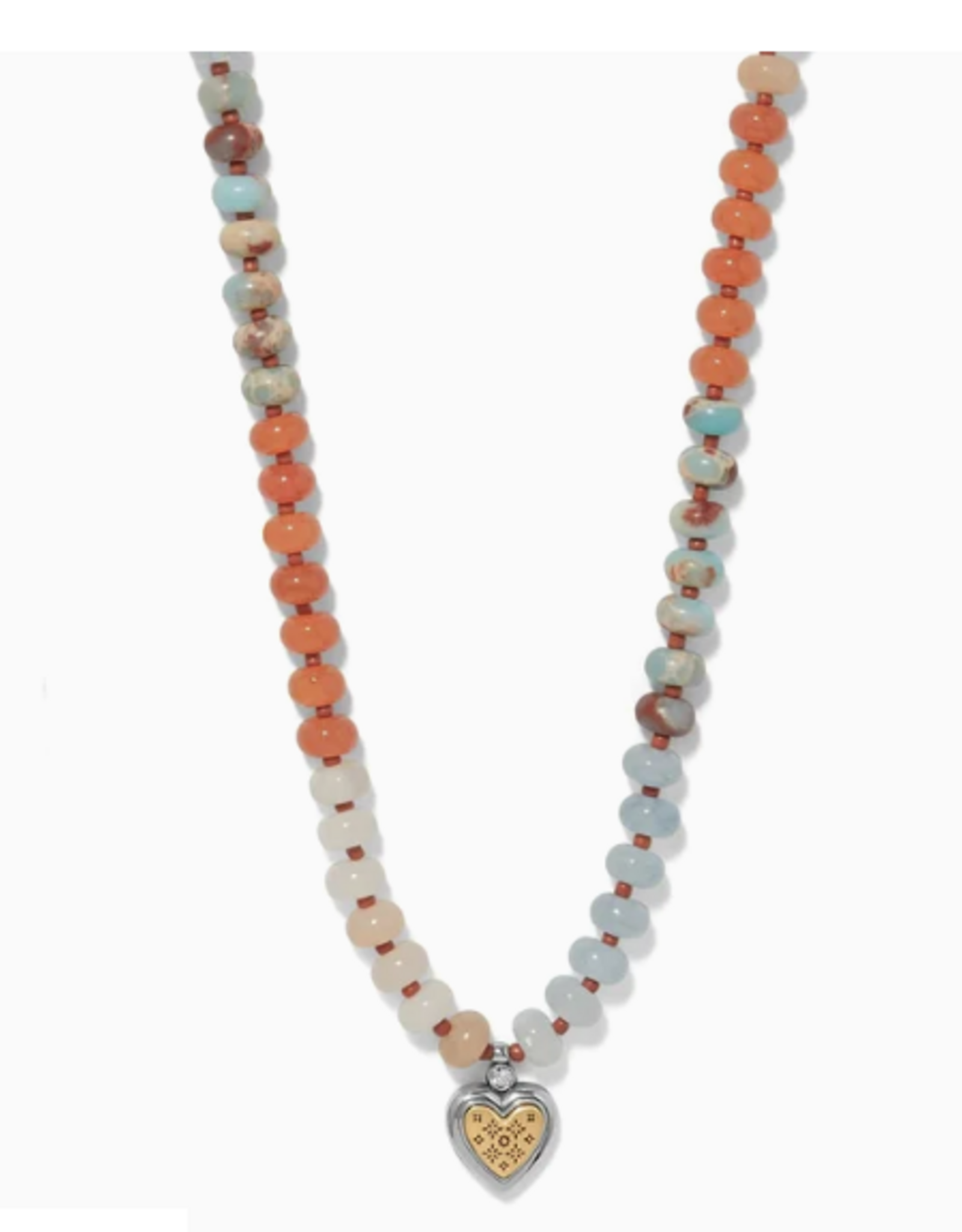 Brighton Brighton Mosaic Two Tone Heart Beaded Necklace