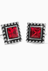 Brighton Brighton Red Sparkle Square Mini Post Earrings