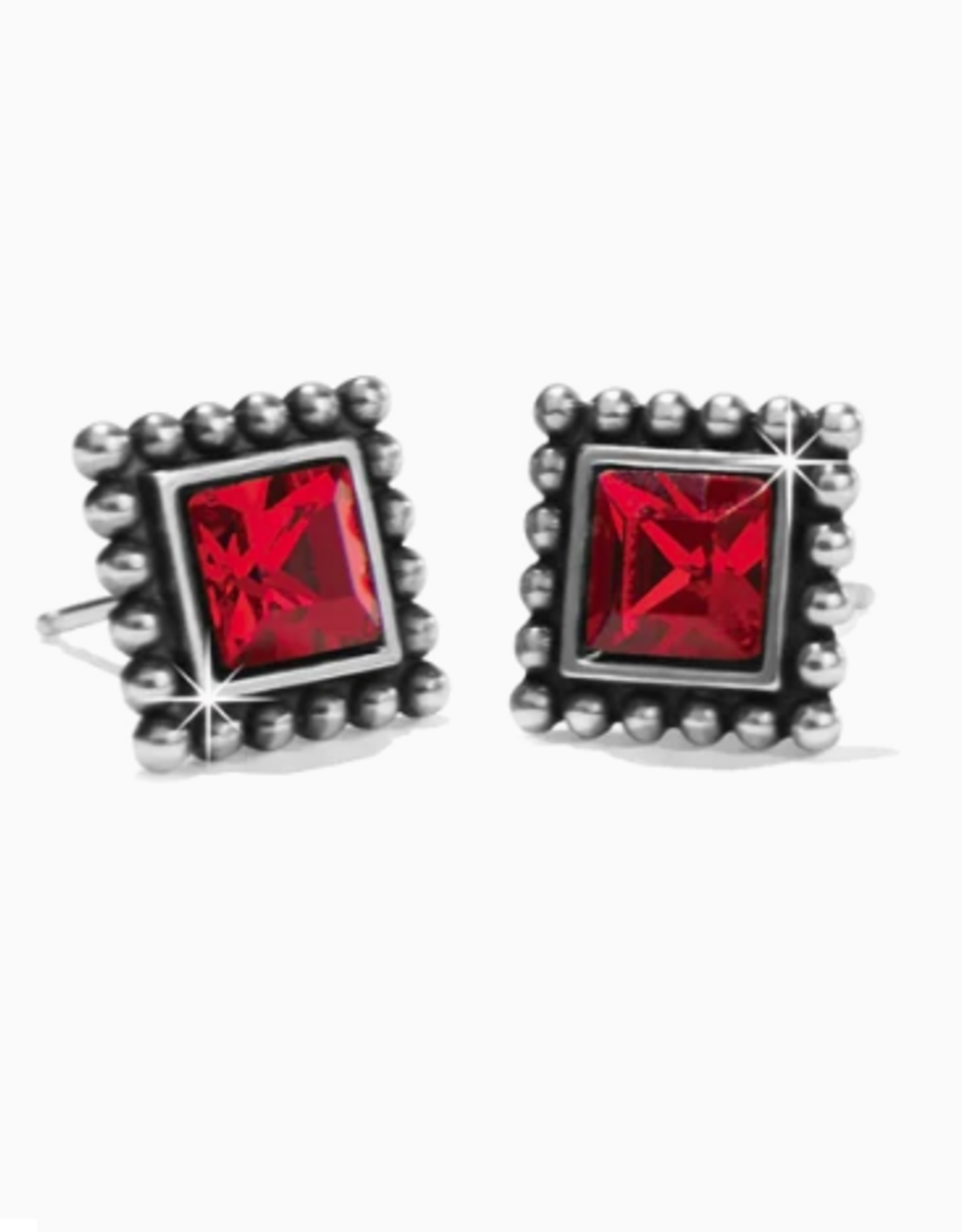 Brighton Brighton Red Sparkle Square Mini Post Earrings