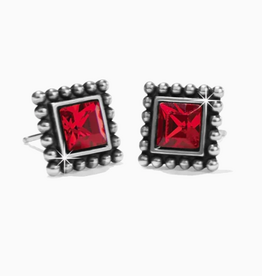 Brighton Brighton Red Sparkle Square Mini Post Earrings