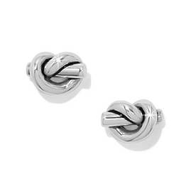 Brighton Brighton Silver Interlok Single Knot Mini Earrings