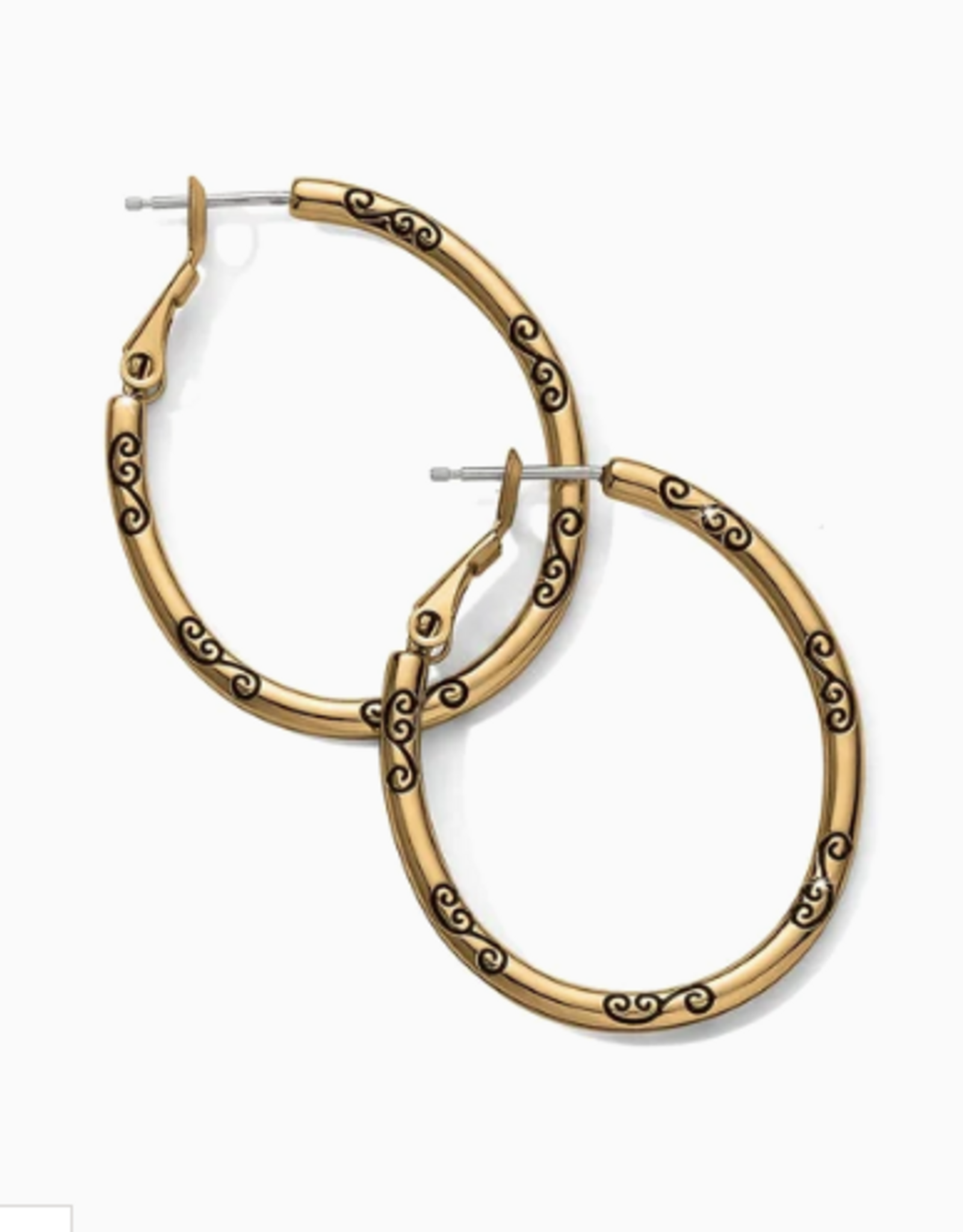 Brighton Brighton Gold Oval Hoop Charm Earrings