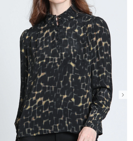 APNY APNY Onyx & Amber Puff Sleeve Blouse With Ruched Detail