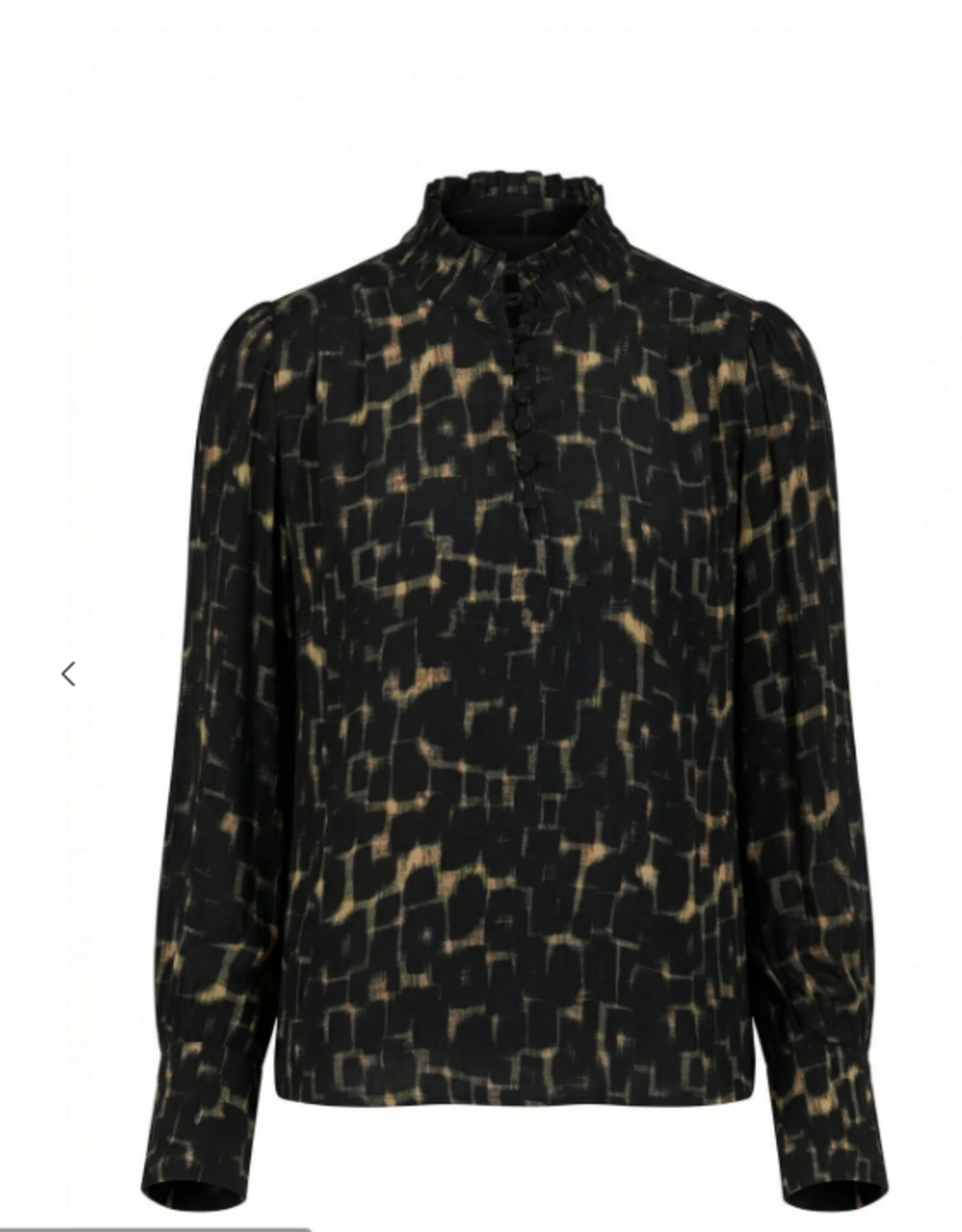 APNY APNY T47P/C-920D/NC Onyx & Amber Puff Sleeve Blouse With Ruched Detail