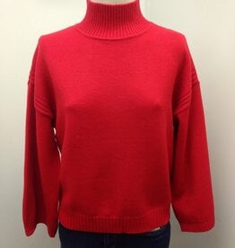 Lysse Lysse Rouge Ribbed Mock neck Drop Shoulder Long Sleeve Sweater