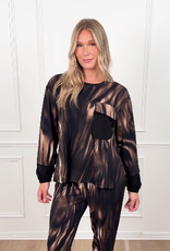 Joseph Ribkoff Joseph Ribkoff Black/Multi Abstract Flame Print L/S w/Parachute Detail