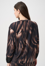 Joseph Ribkoff Joseph Ribkoff Black/Multi Abstract Flame Print L/S w/Parachute Detail