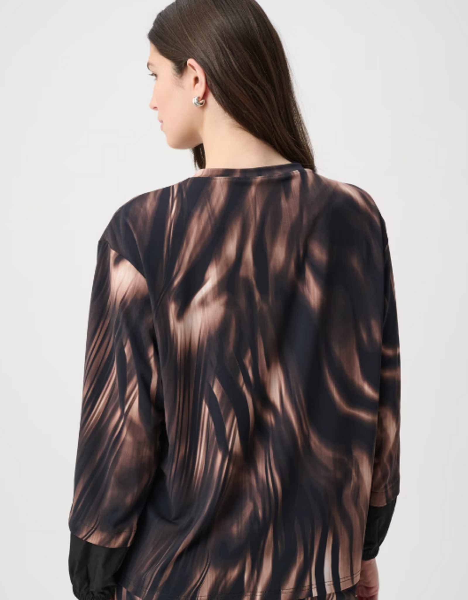 Joseph Ribkoff Joseph Ribkoff Black/Multi Abstract Flame Print L/S w/Parachute Detail