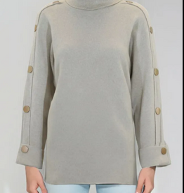 Metric Knits Metric Knits Oatmeal  Turtle Neck Oversized L/S Top